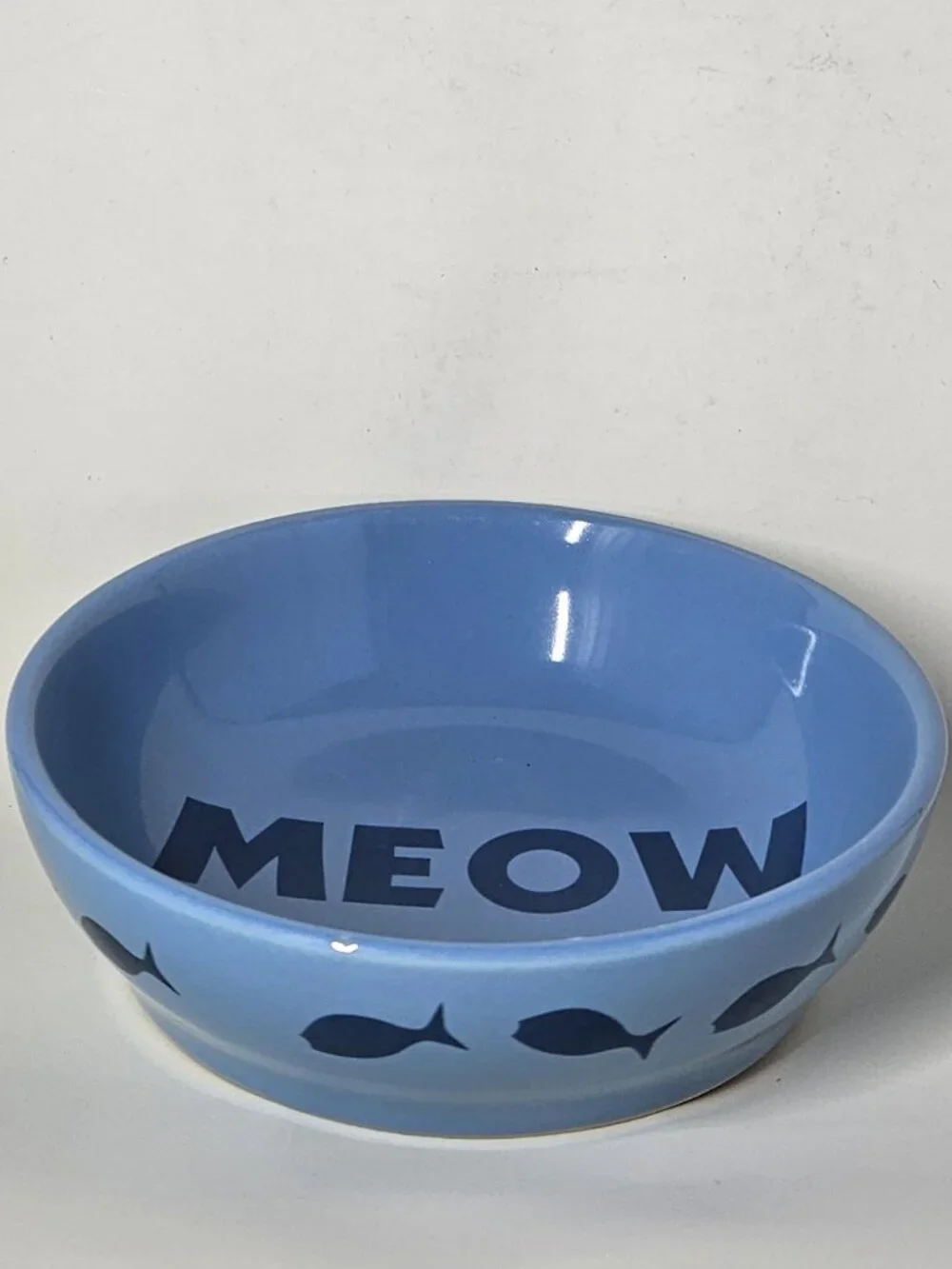 Whisker City Blue Meow Bowl